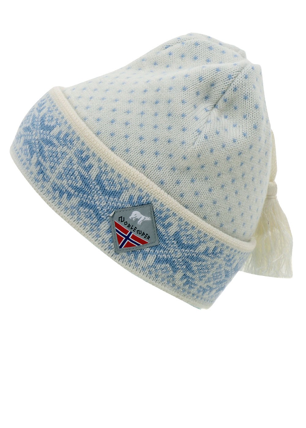 Neve Wool Snowflake Hat Norlender Knitwear — Woolen snowflake beanie main image 2